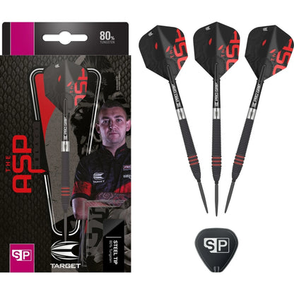 Target Nathan Aspinall Black 80% Tungsten Swiss Point Steel Tip Dart Set image 0