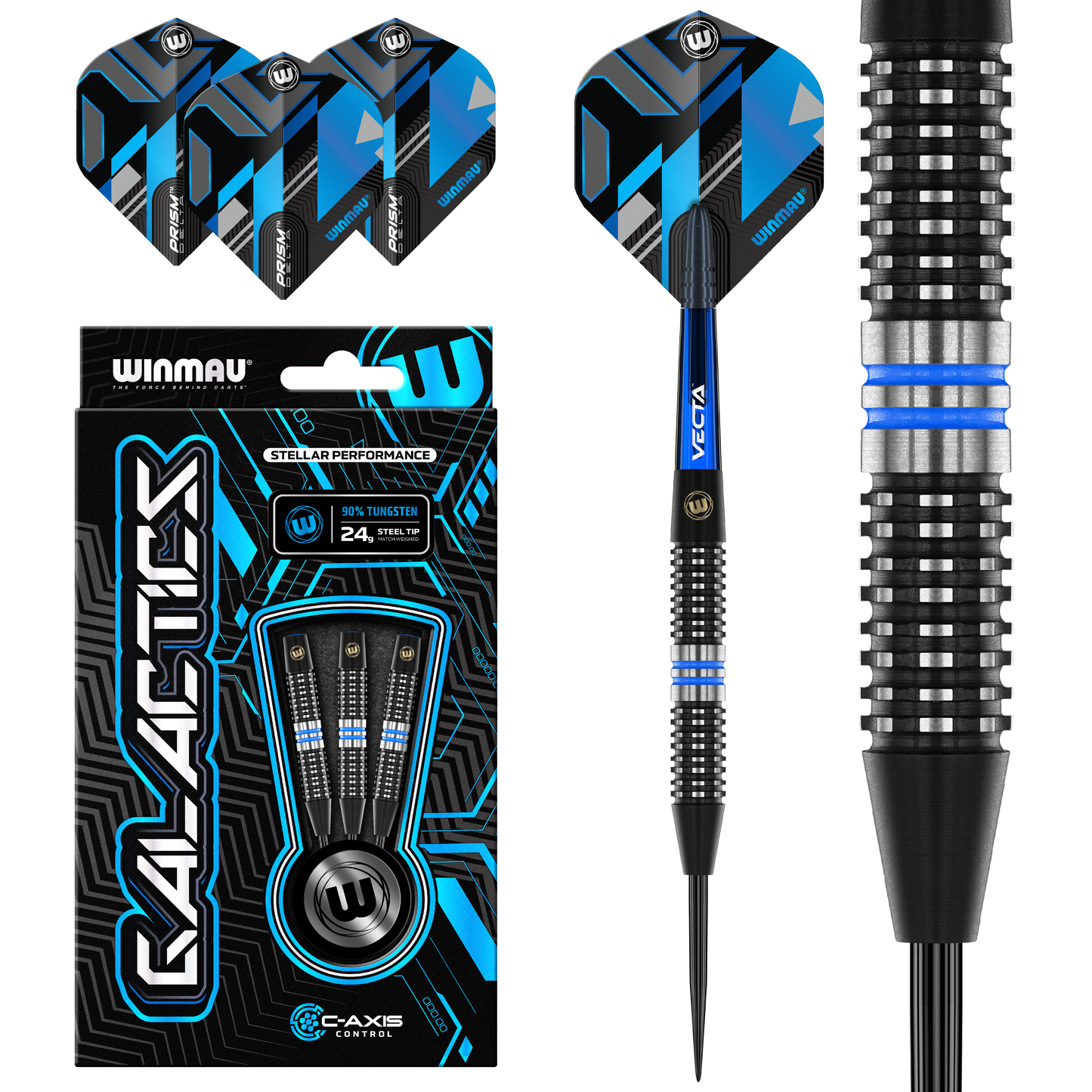 Winmau Galactics 90% Tungsten Steel Tip Dart Set image 0