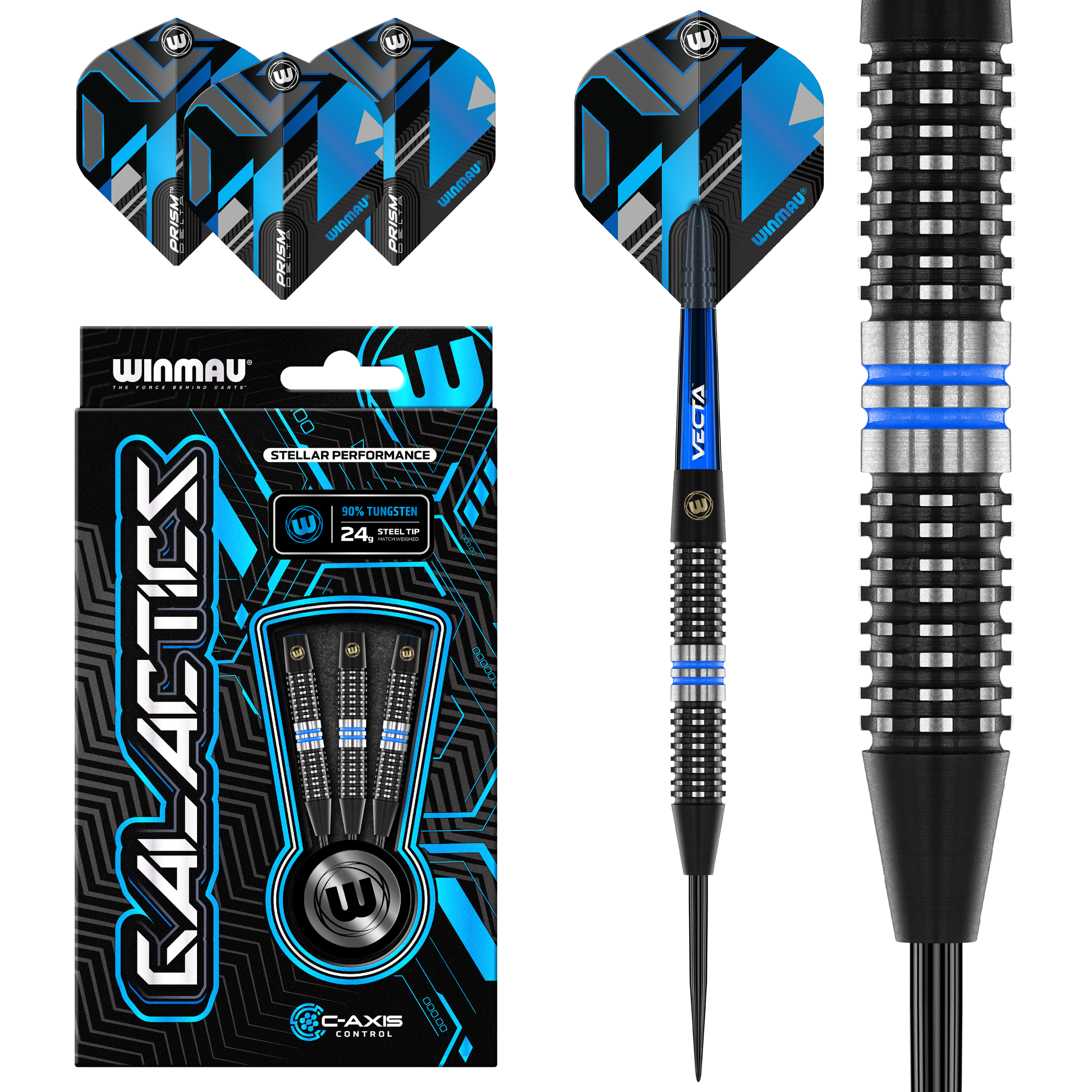 Winmau Galactics 90% Tungsten Steel Tip Dart Set image 0