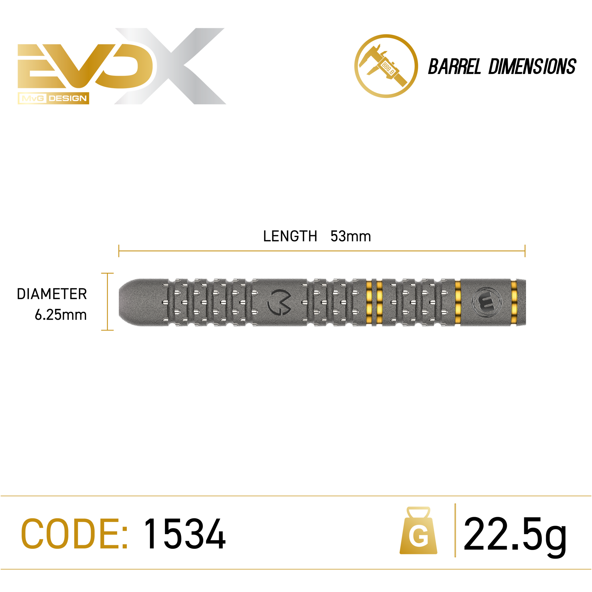 Winmau Michael Van Gerwen MVG Evo X 90% Tungsten Steel Tip Dart Set image 2