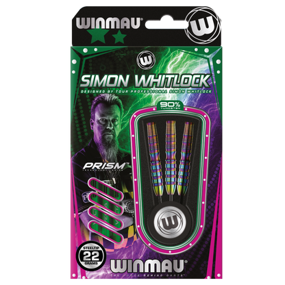 Winmau Simon Whitlock World Cup SE Rainbow 90% Tungsten Steel Tip Dart Set image 3