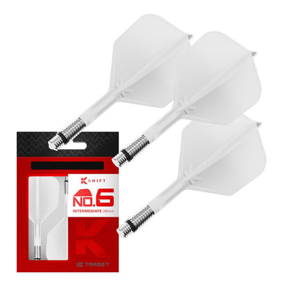 Target K-Shift White No6 Spinning Integrated Flight & Shaft