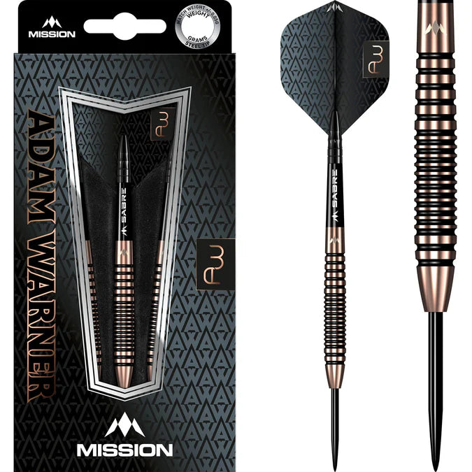 Mission Adam Warner Bronze Titanium 90% Tungsten Steel Tip Dart Set