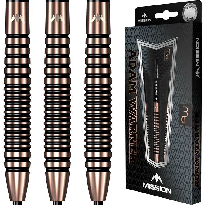 Mission Adam Warner Bronze Titanium 90% Tungsten Steel Tip Dart Set