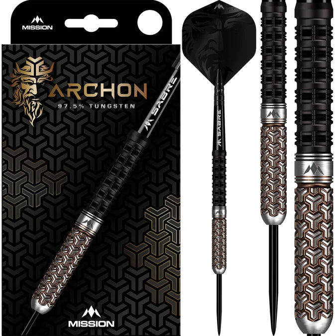 Mission Archon Black & Bronze PVD 97.5% Tungsten Steel Tip Dart Set