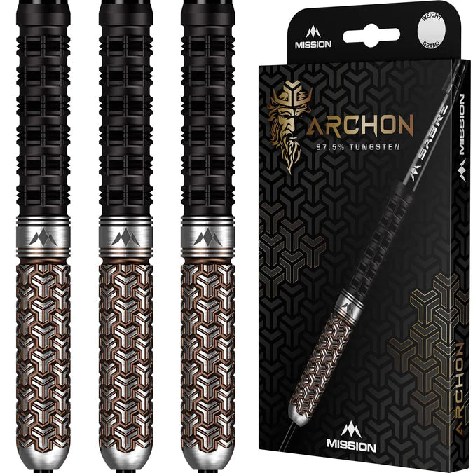 Mission Archon Black & Bronze PVD 97.5% Tungsten Steel Tip Dart Set