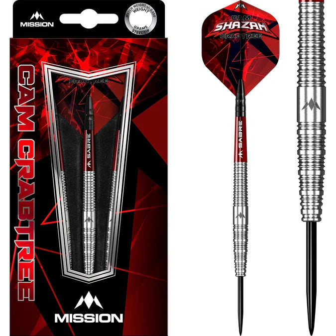 Mission Cam Crabtree Natural 95% Tungsten Steel Tip Dart Set