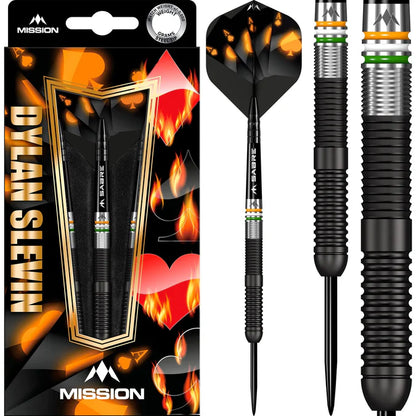 Mission Dylan Slevin Oceans Black Titanium 90% Tungsten Steel Tip Dart Set