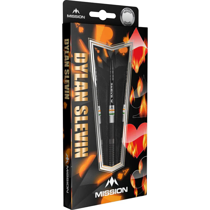 Mission Dylan Slevin Oceans Black Titanium 90% Tungsten Steel Tip Dart Set