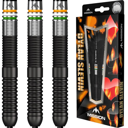 Mission Dylan Slevin Oceans Black Titanium 90% Tungsten Steel Tip Dart Set