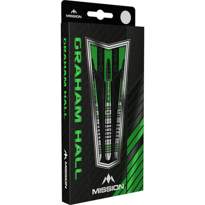 Mission Graham Hall Black & Green 90% Tungsten Steel Tip Dart Set