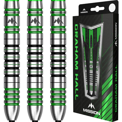 Mission Graham Hall Black & Green 90% Tungsten Steel Tip Dart Set