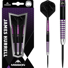 Mission James Hurrell Hillbilly Black & Purple 90% Tungsten Steel Tip Dart Set