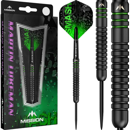 Mission Martin Lukeman Smash Black Titanium 90% Tungsten Steel Tip Dart Set