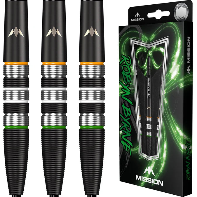 Mission Robyn Byrne Black Titanium 90% Tungsten Steel Tip Dart Set
