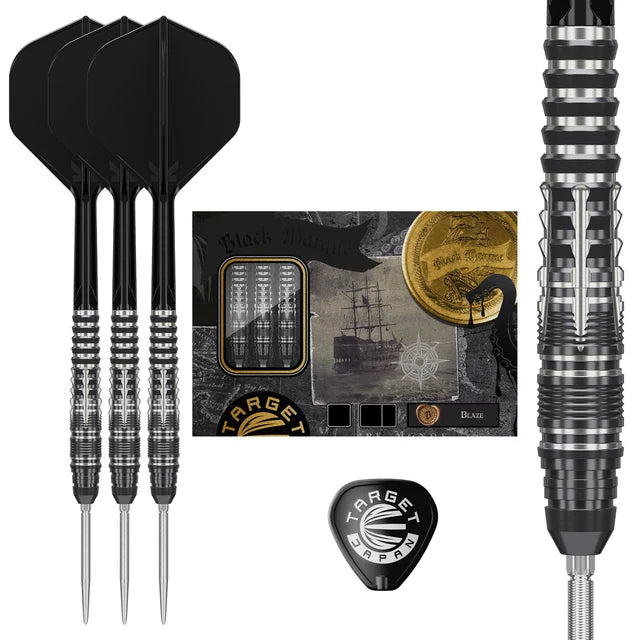 Target Japan Black Marque Blaze 90% Tungsten Swiss Point Steel Tip Dart Set