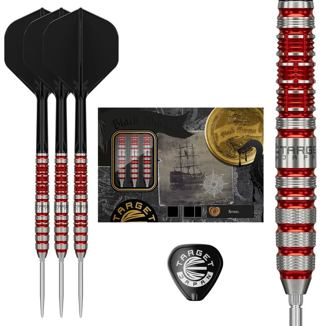 Target Japan Black Marque Spinel 90% Tungsten Swiss Point Steel Tip Dart Set