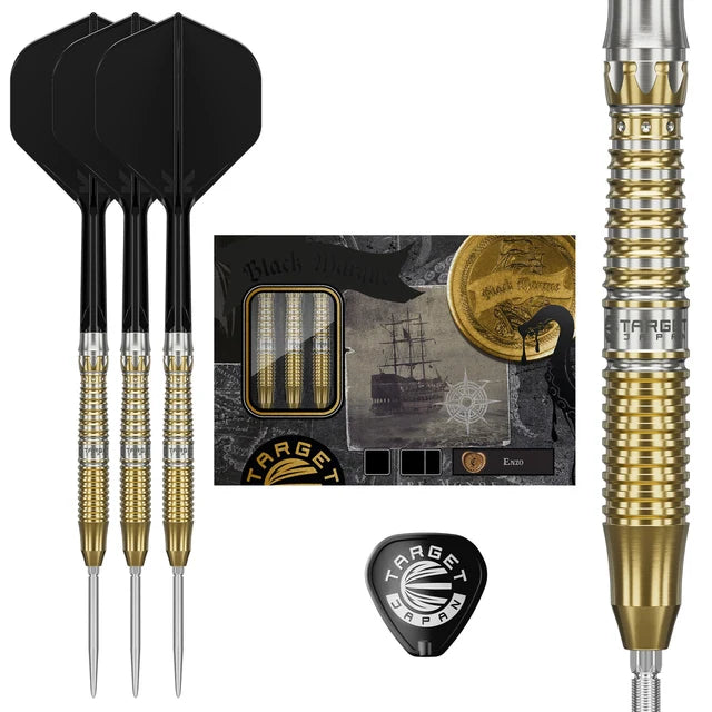 Target Japan Black Marque Enzo 90% Tungsten Swiss Point Steel Tip Dart Set