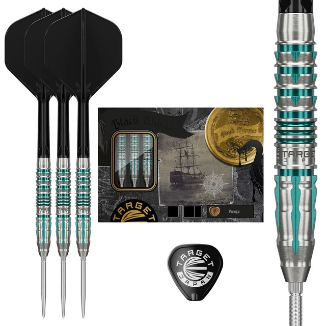 Target Japan Black Marque Pierce 90% Tungsten Swiss Point Steel Tip Dart Set