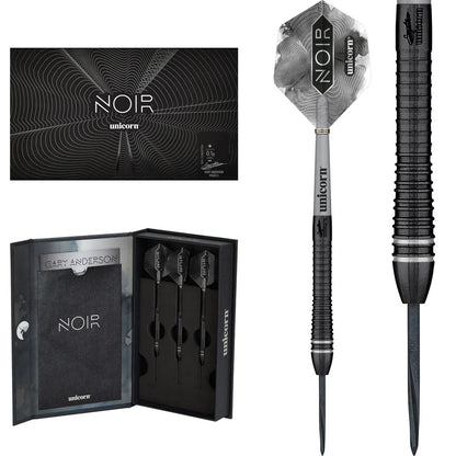 Unicorn Gary Anderson Noir Phase 6 90% Tungsten Swiss Point Steel Tip Dart Set