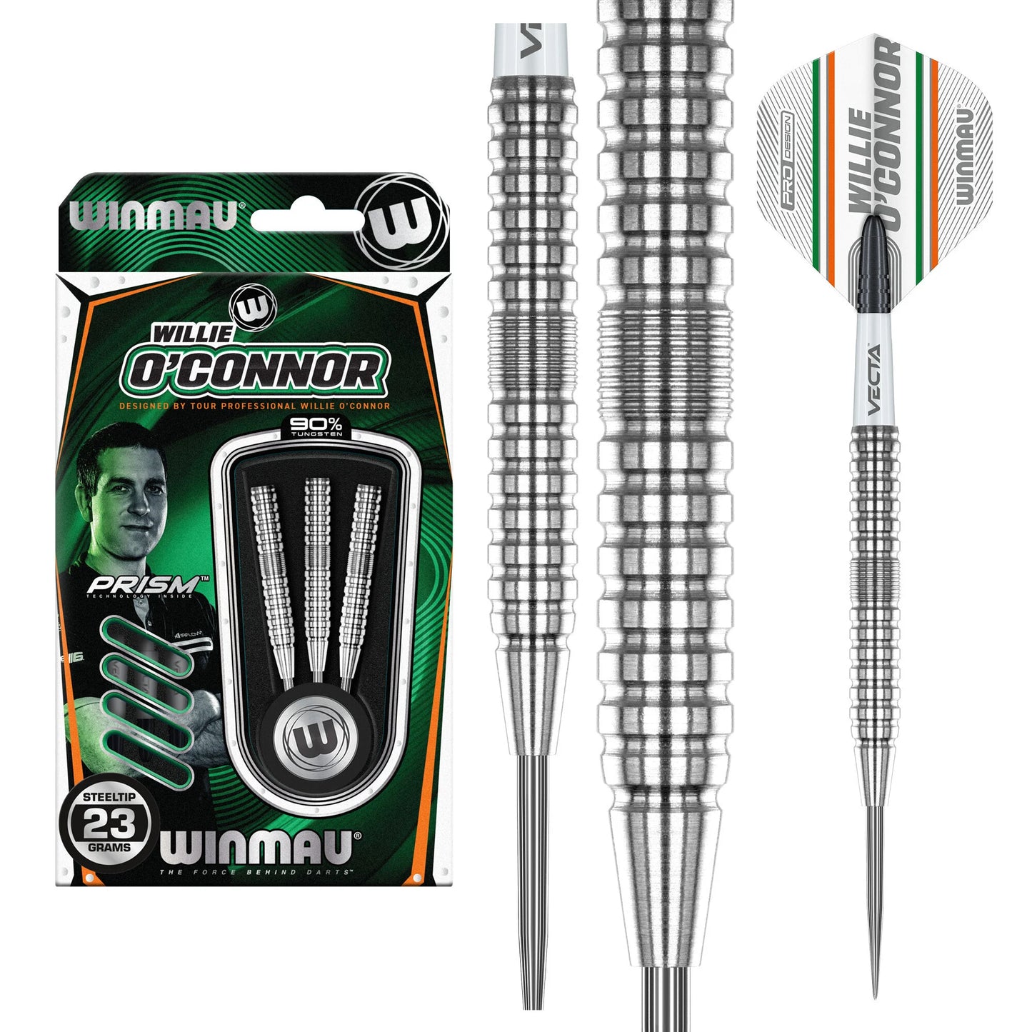 Winmau Willie O'Connor 90% Tungsten Steel Tip Dart Set